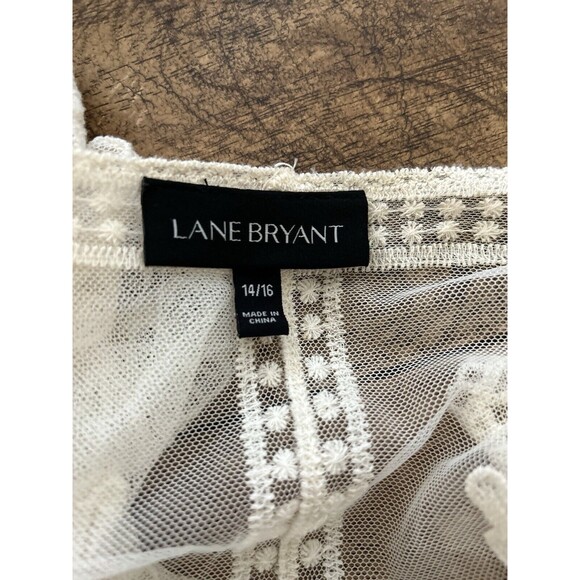 Lane Bryant Lace Kimono Open Front Embroidered Off White Size 14/16 Lounge Wear - Picture 6 of 7